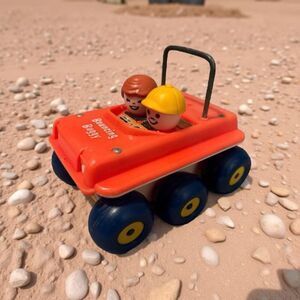 Vintage 1973 Fisher-Price Bouncing Buggy Moonwalker Pull Toy Red Car 122 Classic